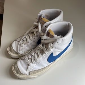 Nike blazers with Royal blue check